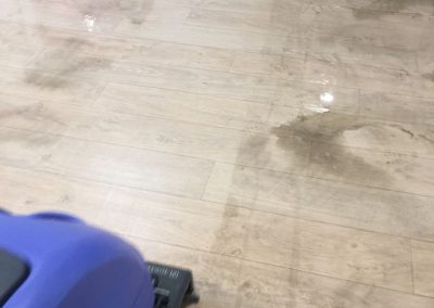 Our 17 years of experience means our cleaning techniques are best-in-industry - pictured here, a stone floor cleaning in progress at a suburban Adelaide client's home