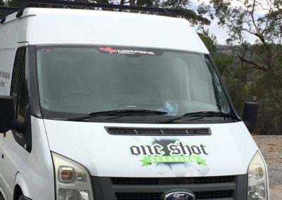 One Shot Cleaning's fully equipped Van on its way for a commercial upholstery cleaning project in Belair