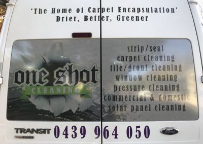 One Shot Cleaning's fully equipped Van